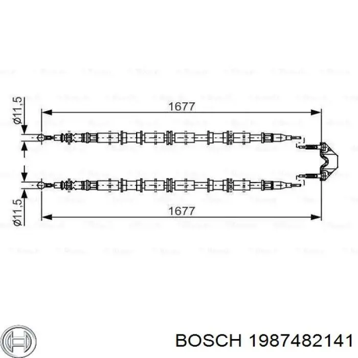 Купити 1987482141 Bosch Трос ручного гальма задній, правий/лівий
