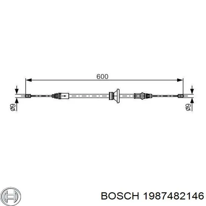 1987482146 Bosch Трос ручного гальма передній