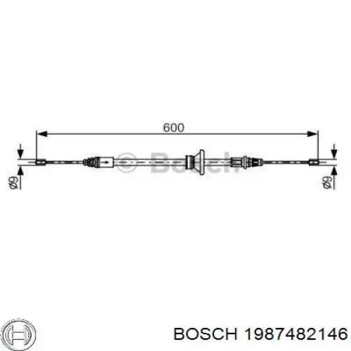 Трос стоянкового гальма передній Bosch 1987482146 ціна, від 8.50 USD