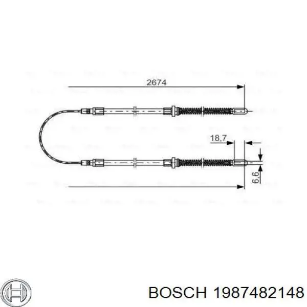 Трос ручного гальма задній, правий/лівий Bosch 1987482148 ціна, від 16.40 USD