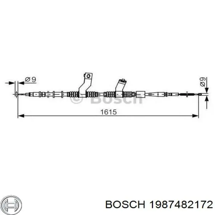 1987482172 Bosch трос ручного гальма задній, лівий