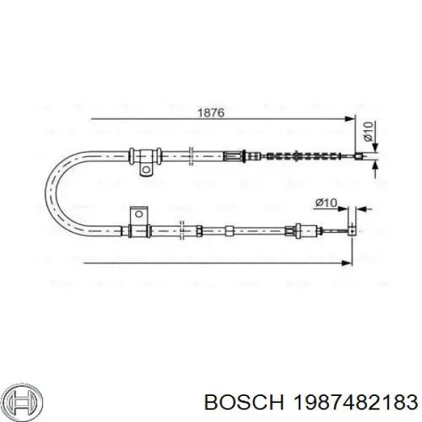 Купити 1987482183 Bosch Трос ручного гальма задній, правий
