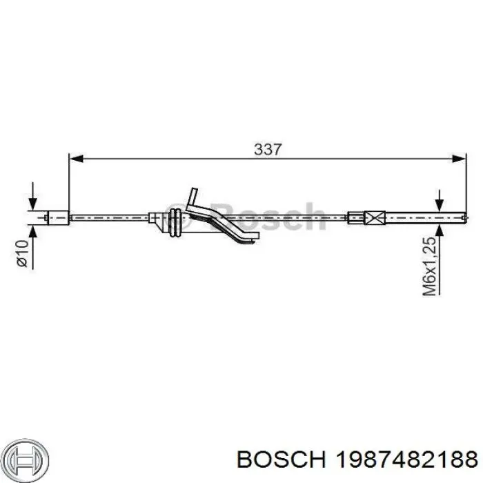 Купити 1987482188 Bosch Трос ручного гальма передній