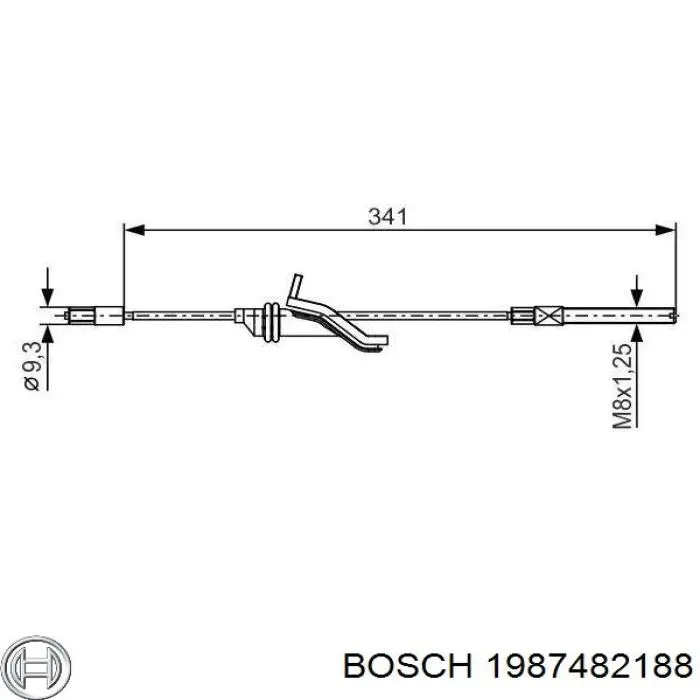 Трос ручного гальма передній 1987482188 Bosch