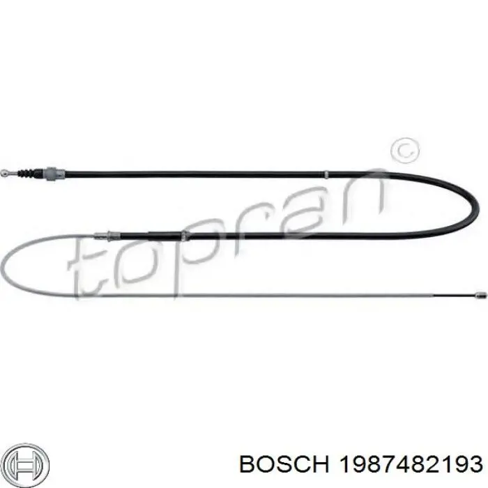1987482193 Bosch трос ручного гальма задній, правий/лівий