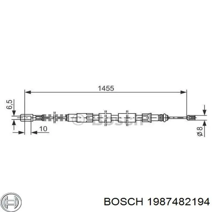 1987482194 Bosch трос ручного гальма, проміжний