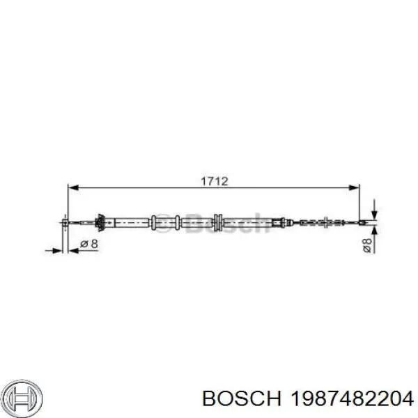 Трос стоянкового гальма задній лівий Bosch 1987482204 ціна, від 9.74 USD