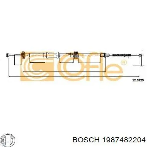 Купити 1987482204 Bosch Трос ручного гальма задній, лівий