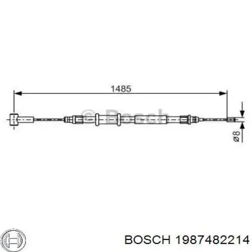 Трос ручного гальма задній, правий/лівий Bosch 1987482214 ціна, від 11.13 USD