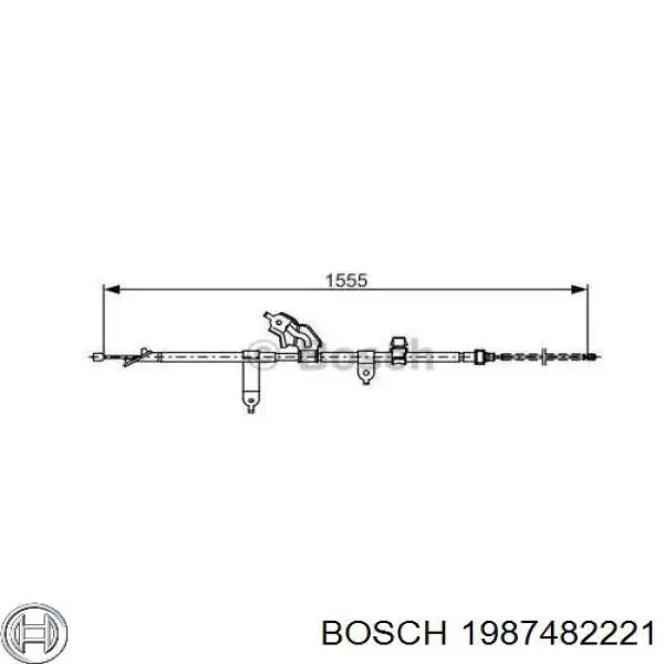 Трос стоянкового гальма задній лівий Bosch 1987482221 ціна, від 31.93 USD