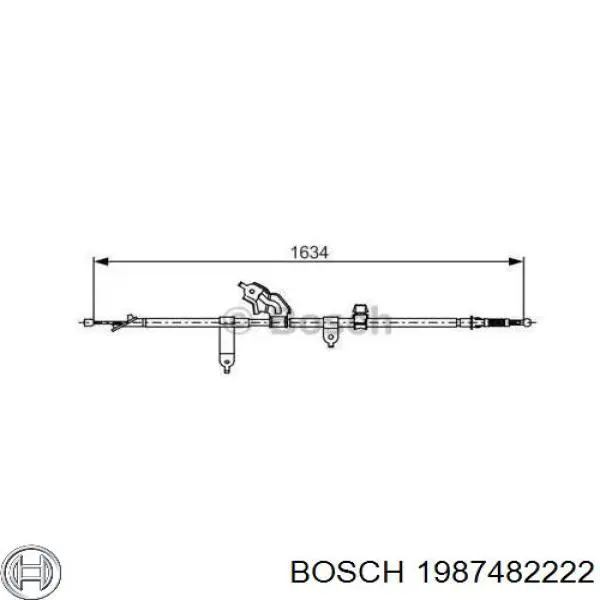 Купити 1987482222 Bosch Трос ручного гальма задній, лівий