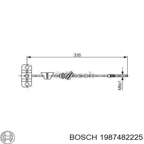 Купити 1987482225 Bosch Трос ручного гальма передній