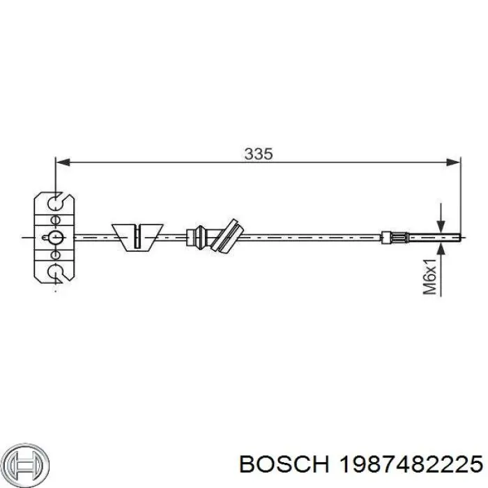 1987482225 Bosch трос ручного гальма передній
