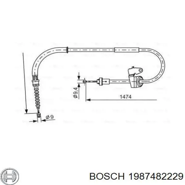 Трос стоянкового гальма задній лівий Bosch 1987482229 ціна, від 24.43 USD