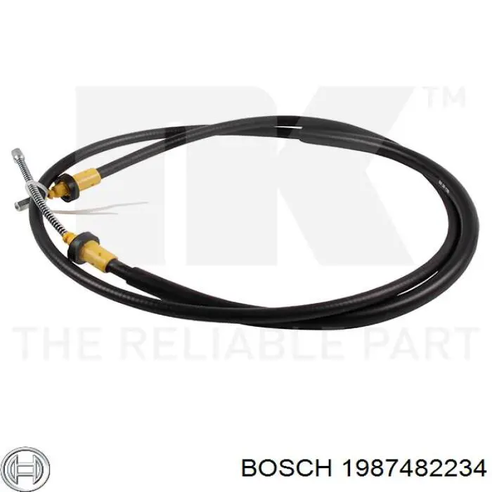Трос ручного гальма задній, правий/лівий Bosch 1987482234 ціна, від 15.58 USD