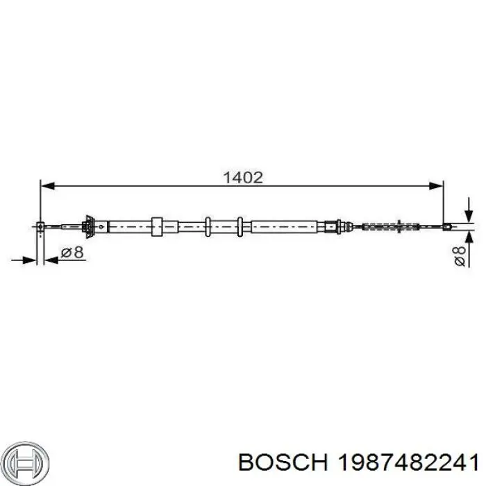 1987482241 Bosch трос ручного гальма задній, правий
