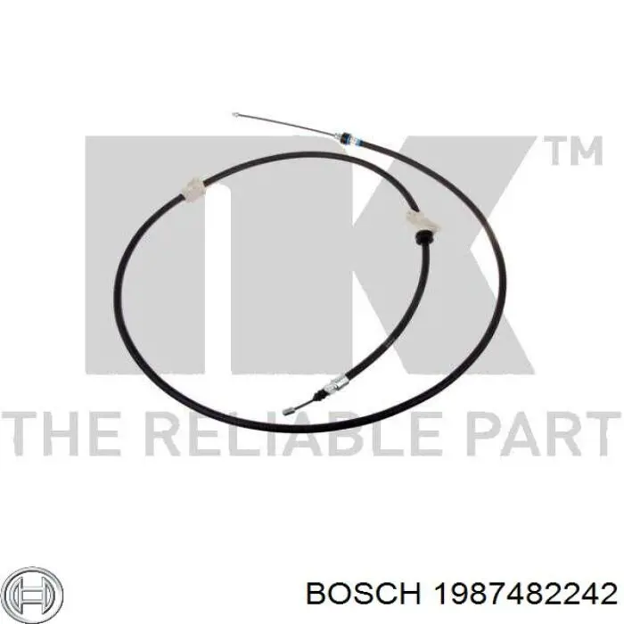 Купити 1987482242 Bosch Трос ручного гальма задній, правий