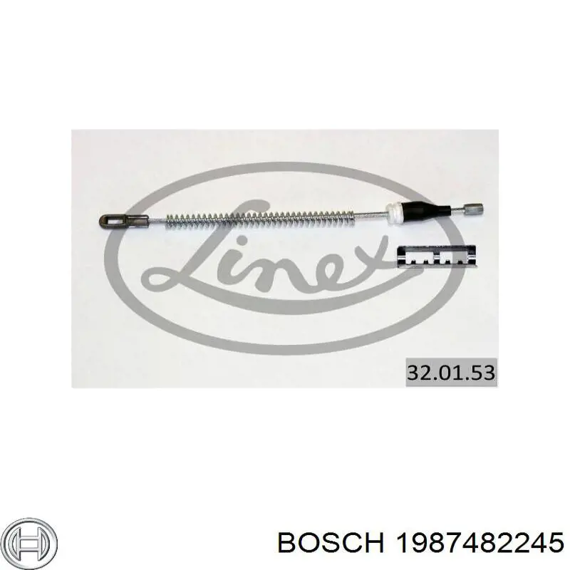 Купити 1987482245 Bosch Трос ручного гальма задній, лівий