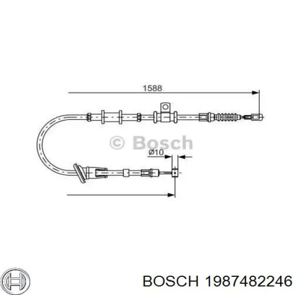 Трос стоянкового гальма задній правий Bosch 1987482246 ціна, від 17.42 USD