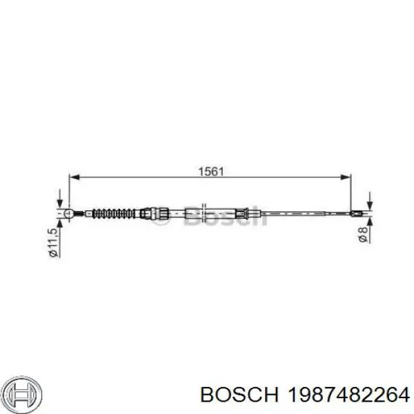 Трос ручного гальма задній, правий/лівий 1987482264 Bosch