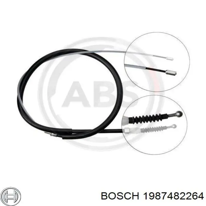1987482264 Bosch Трос ручного гальма задній, правий/лівий