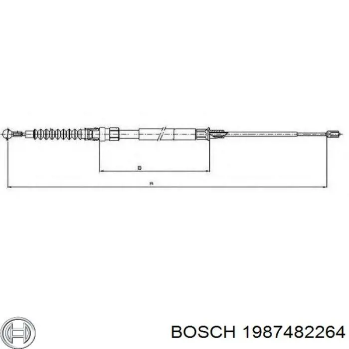 Трос ручного гальма задній, правий/лівий Bosch 1987482264 ціна, від 13.01 USD