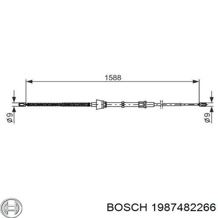 Трос ручного гальма задній, правий/лівий Bosch 1987482266 ціна, від 13.61 USD