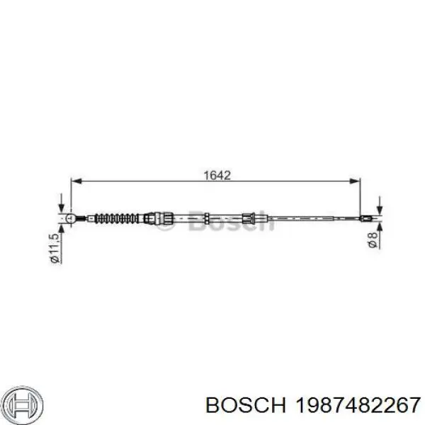 Трос ручного гальма задній, правий/лівий Bosch 1987482267 ціна, від 13.60 USD