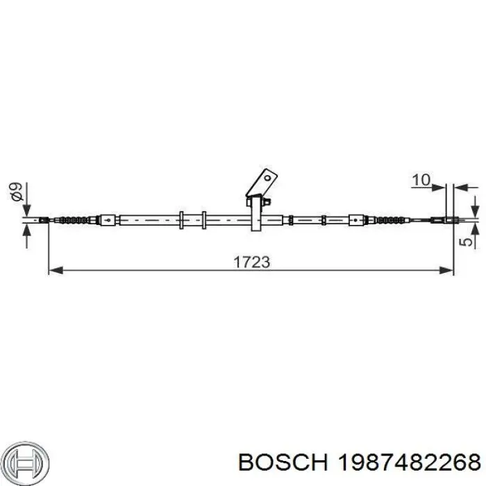 Купити 1987482268 Bosch Трос ручного гальма задній, лівий