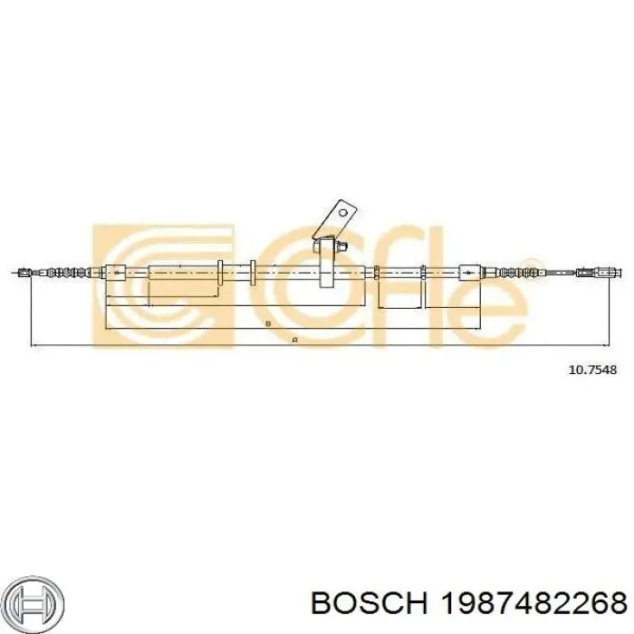 Трос ручного гальма задній, лівий 1987482268 Bosch