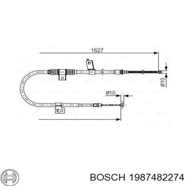 1987482274 Bosch Трос ручника задній лівий