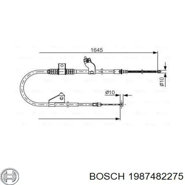 Купити 1987482275 Bosch Трос ручного гальма задній, правий