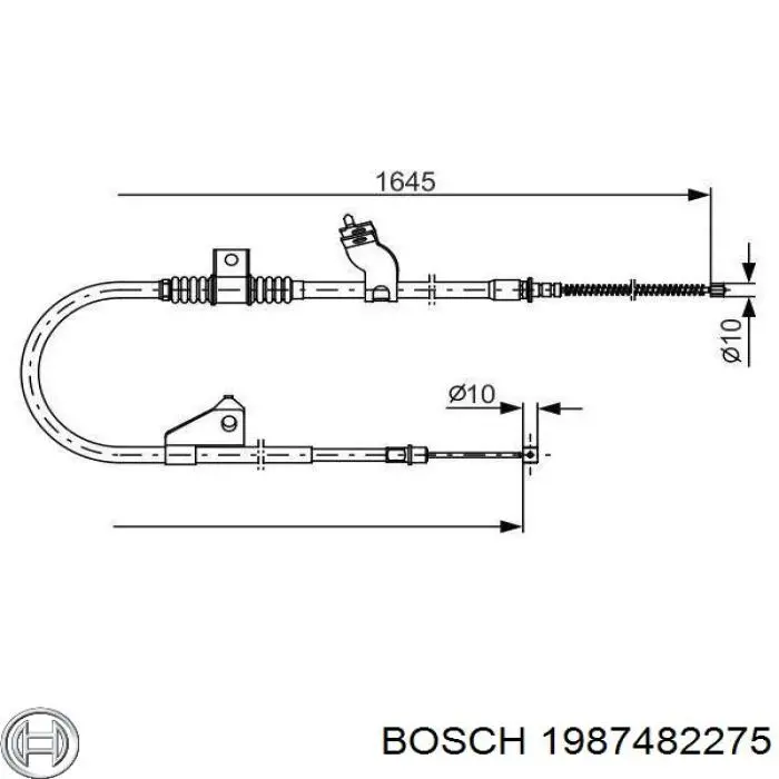 1987482275 Bosch трос ручного гальма задній, правий