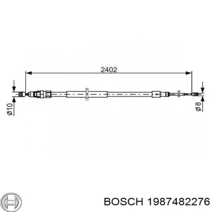 1987482276 Bosch трос ручного гальма задній, правий/лівий