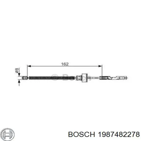 1987482278 Bosch Трос ручного гальма задній, правий/лівий