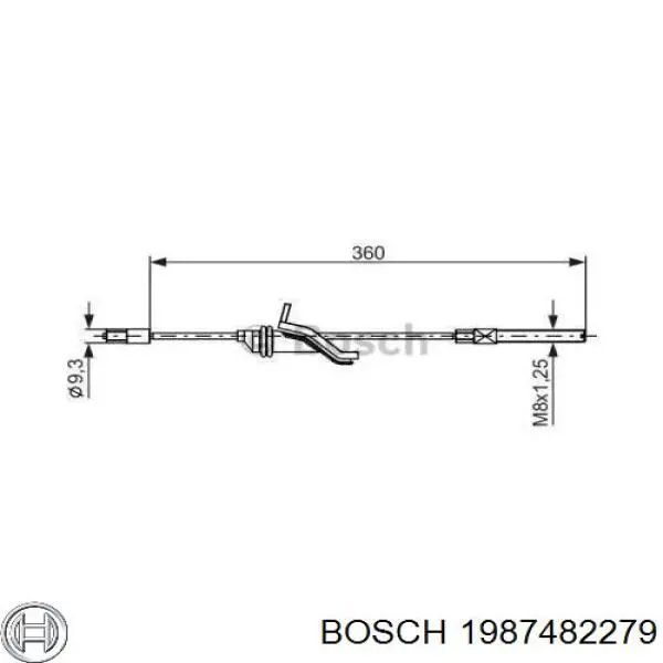 Купити 1987482279 Bosch Трос ручного гальма передній