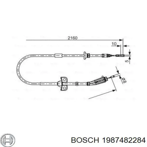 Трос стоянкового гальма задній лівий Bosch 1987482284 ціна, від 22.11 USD