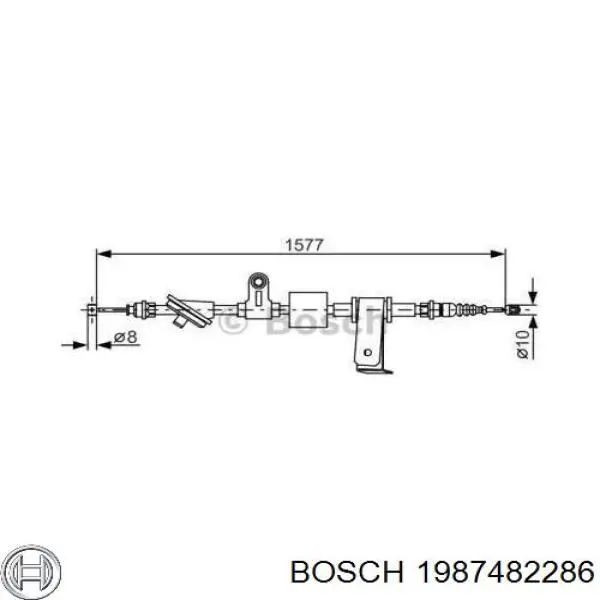 1987482286 Bosch трос ручного гальма задній, правий