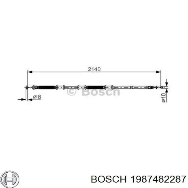 1987482287 Bosch Трос ручника задній лівий