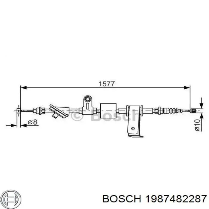 Купити 1987482287 Bosch Трос ручного гальма задній, лівий