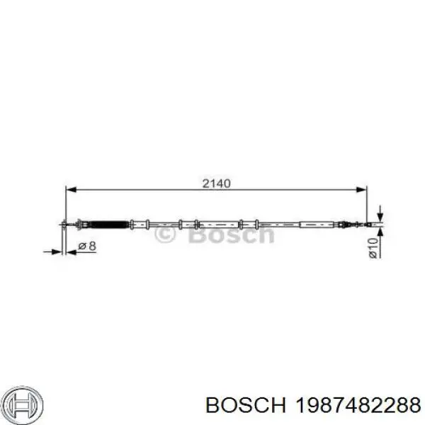 Купити 1987482288 Bosch Трос ручного гальма задній, лівий