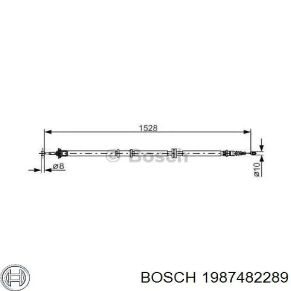 1987482289 Bosch Трос ручного гальма задній, правий