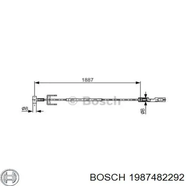 Трос стоянкового гальма передній Bosch 1987482292 ціна, від 8.96 USD