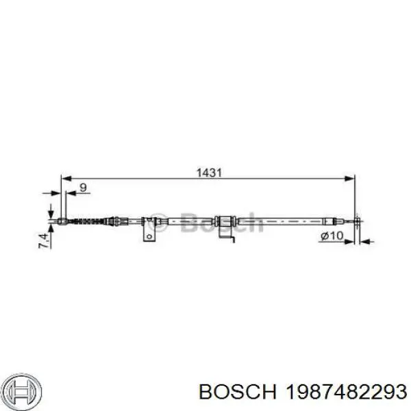 Купити 1987482293 Bosch Трос ручного гальма задній, лівий