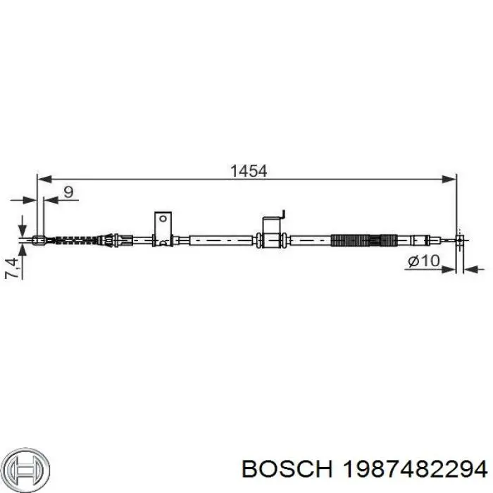 1987482294 Bosch трос ручного гальма задній, правий
