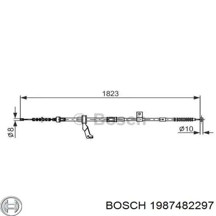 Трос ручного гальма задній, правий 1987482297 Bosch