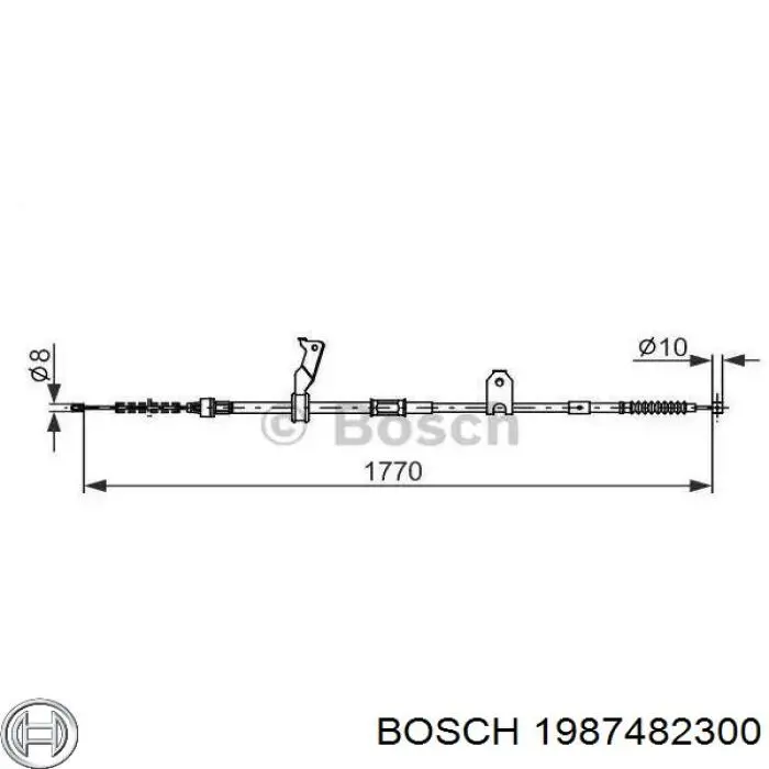 Купити 1987482300 Bosch Трос ручного гальма задній, лівий