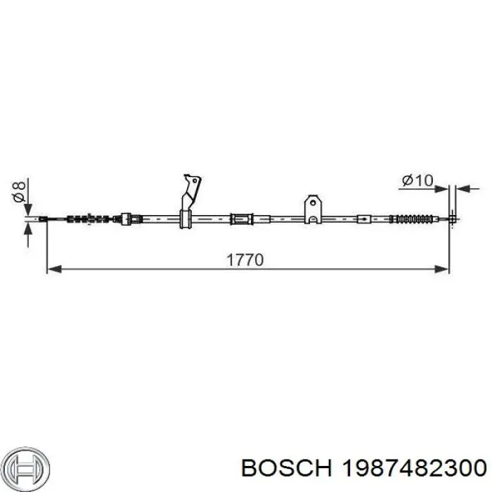1987482300 Bosch трос ручного гальма задній, лівий