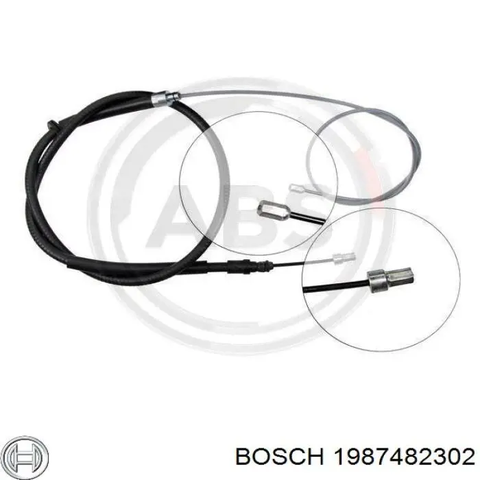 1987482302 Bosch Трос ручного гальма задній, правий/лівий