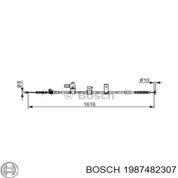 Купити 1987482307 Bosch Трос ручного гальма задній, лівий